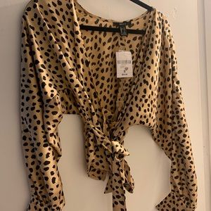 CHEETAH PRINT BLOUSE LONG SLEEVE